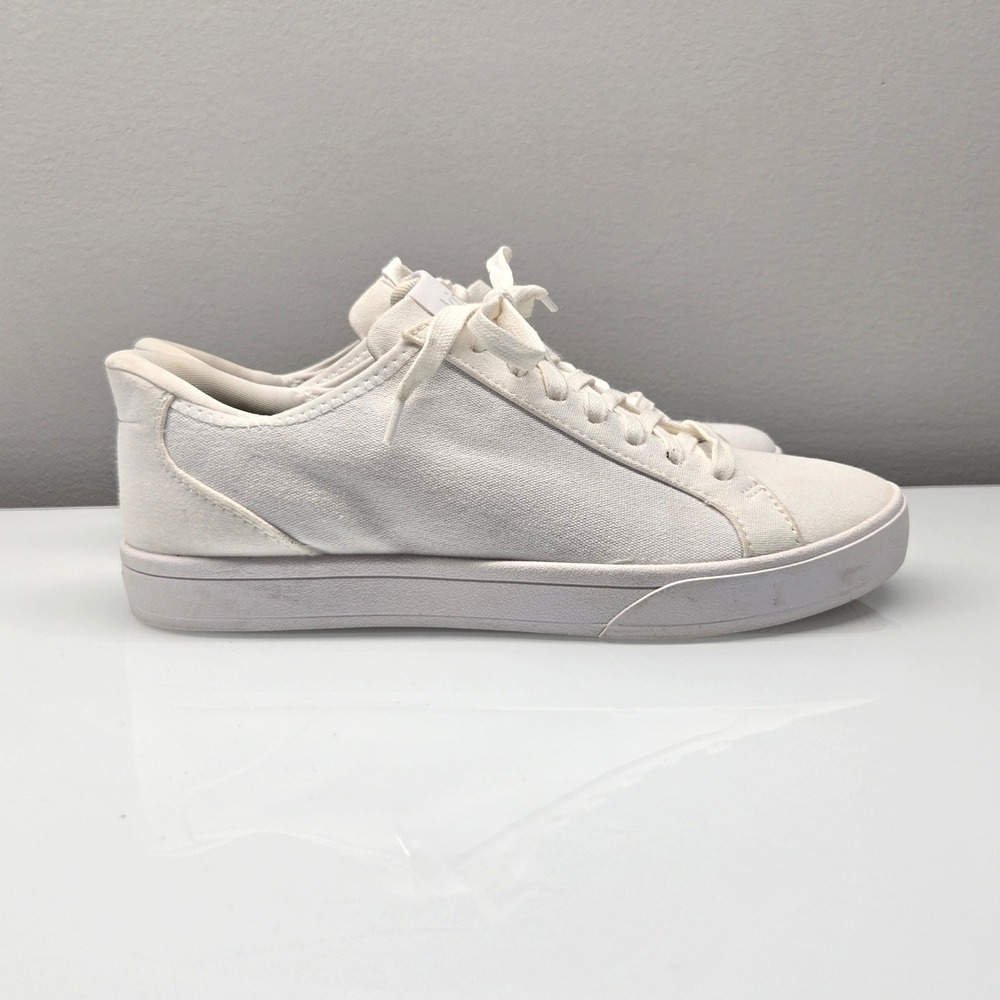 Kizik Irvine Sneakers Women 8.5W Ivory White Canvas Hands Free Slip On Lace Up